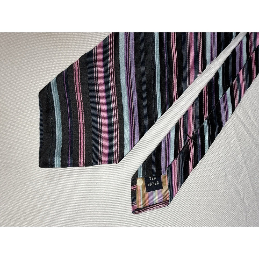Ted Baker London‎ Men's Tie 100% Silk multi color Striped